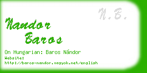 nandor baros business card
